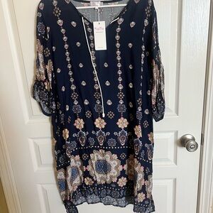 Alife Navy Floral Patterned Dress